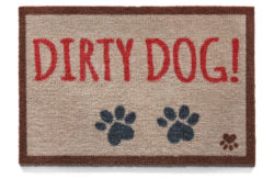 Howler and Scratch Dirty Dog Doormat - 75x50cm - Beige.